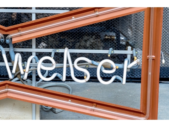 Vintage Neon Budweiser Sign On Stand