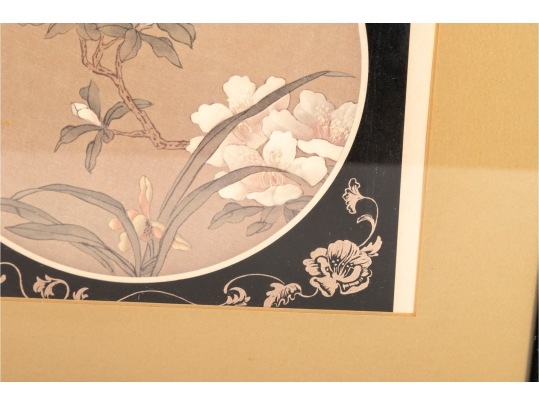 Pair Of Framed Chinese Floral/Butterfly Prints