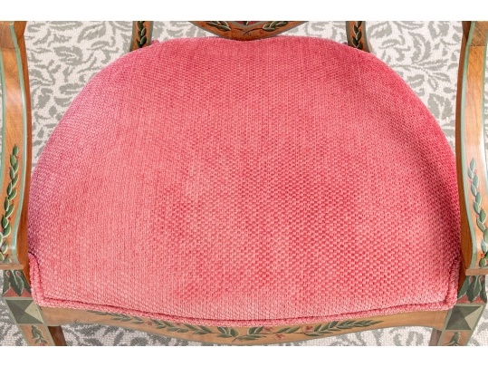 Lavish Pair Of Edwardian Style Painted Satinwood Shield-Back Arm Chairs