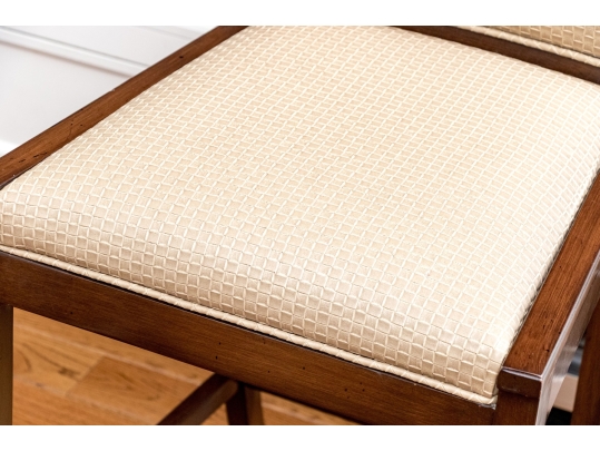 Pair Of Custom Upholstered Klismos Form Bar Stools