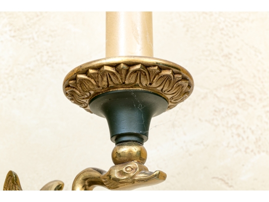 Pair Of French Empire Style Brass Wall Sconces