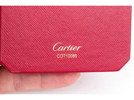 Cartier Sterling Silver Promotional Wax Seal Logo Motif Cufflinks, With Box 