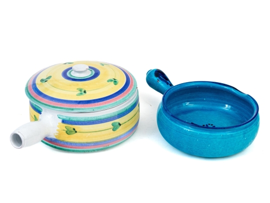 French And Italian Ceramic Lidded Casserole And Soup Bowl