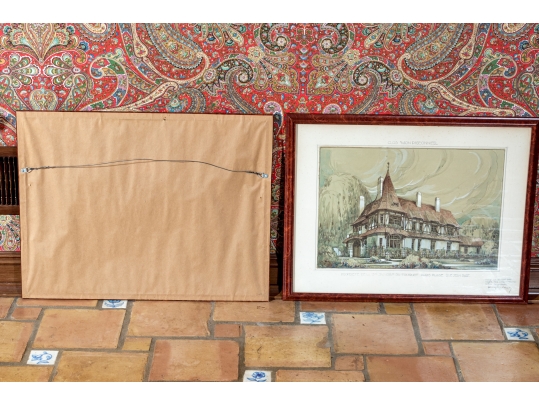 Two Signed French Architectural Artworks