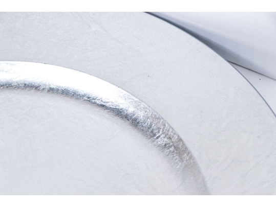 Collection Of Eight Bloomingdales Silvered Resin Chargers, $175 Retail