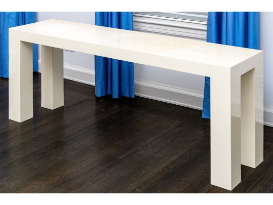 Johnathan Adler White Lacquered Console Table