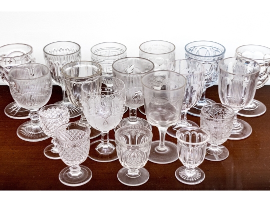Assembled Collection Of Eighteen Glass Goblets