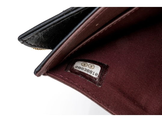 Chanel Matelasse Black Leather Wallet, With Box