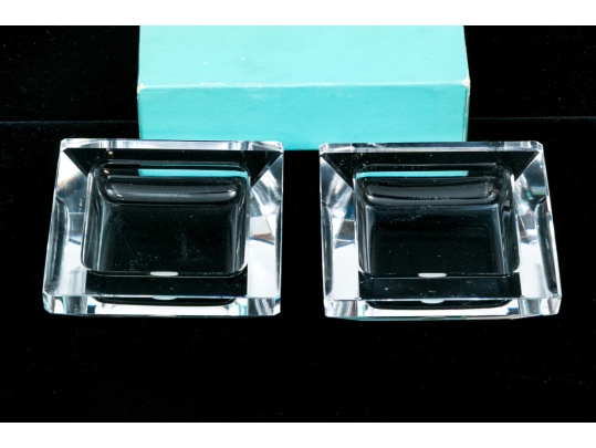 Pair Of Tiffany & Co. Crystal Dishes 