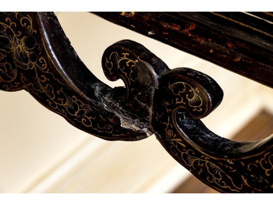 Antique 19th C. Chinese Lacquered Console Table