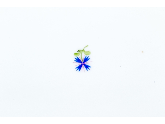 Herend Hungary Hand-Painted Porcelain Rectangular Platter, Blue Cornflower Garland (PBG) Pattern