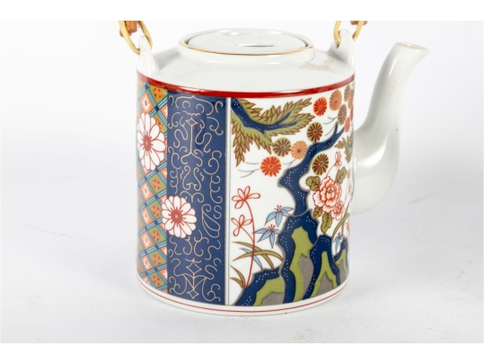 Pair Of Old Imari Japan Porcelain Teapots