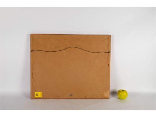 Chinese Vintage Framed Stone Rubbing Scroll Depicting A Warrior