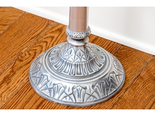 Pair Of Cast Aluminum Floor Candlesticks