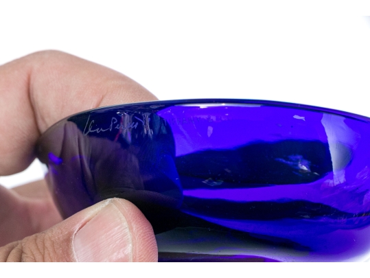 Elsa Perretti For Tiffany & Co. Cobalt Blue Art Glass Trinket Box