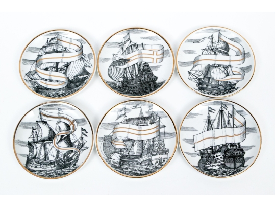 Set Of Six Vintage Fornasetti 