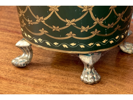 Vintage Footed Tole Cache Pot