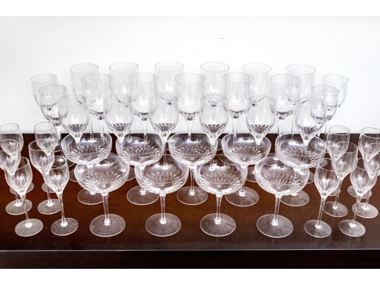 Forty-Five Piece Set Of Crystal Drinkware, Probably Orrefors 