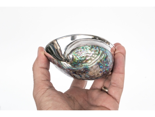 Group Of Six Fine Decorative Silver Clad Shells With Ruzzetti Italy