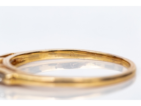 14k Yellow Gold Three Stone Baguette Diamond Band Ring, App. 0.20 TCW, Size 7.25, As-is