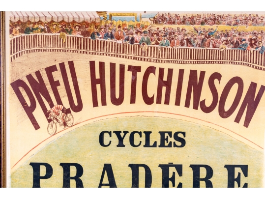 Large 1910 Pneu Hutchinson Cycles Pradere Riberac Poster