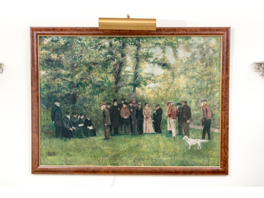 Rossiter Snyder Oil On Canvas Painting, Gathering In A Forest