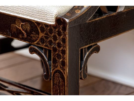 Custom Upholstered Chinoiserie Wing Chairs