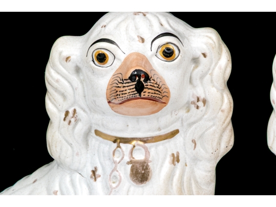 Pair Of English Staffordshire Ceramic Spaniels