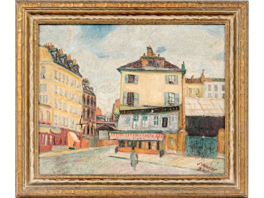 Signed Oil On Canvas, Urban Landscape With Figure, 1932 