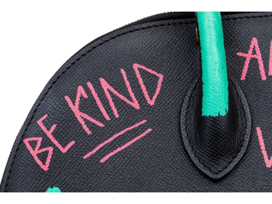 Balenciaga Ville Graffiti Leather Top Handle Bag