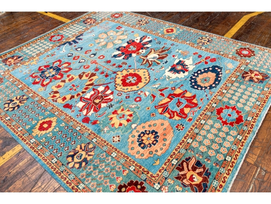 PREMIUM HAND KNOTTED SILKY WOOL PAKISTAN CARPET, 9'-7