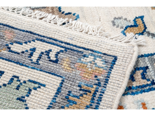 Soft Hand Knotted Wool Turkish Knot Room Size Carpet, 12' X 9', New