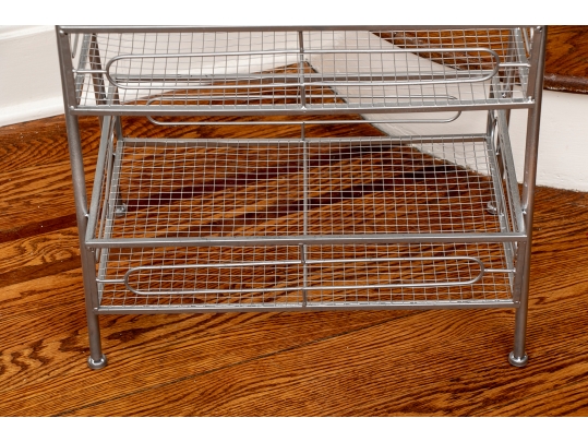Free Standing Metal Three Tier Basket 