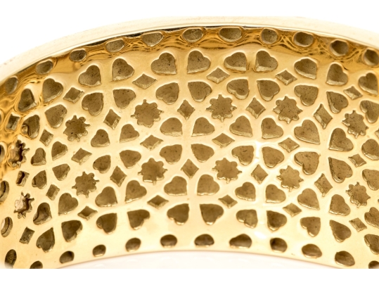 Roberto Coin 18k Yellow Gold Magnificent Ultra Wide Giraffe Patterned Bangle Bracelet