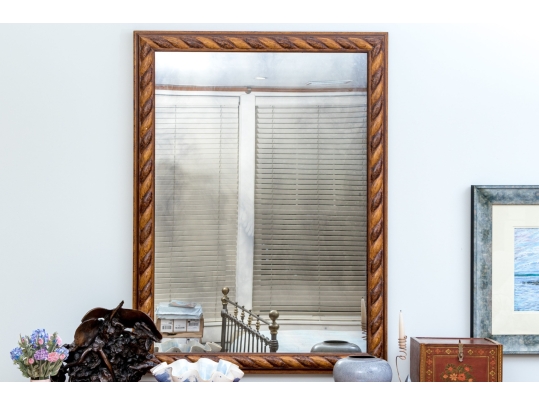 Fantastic Carved Rope Twist Form Framed Mirror