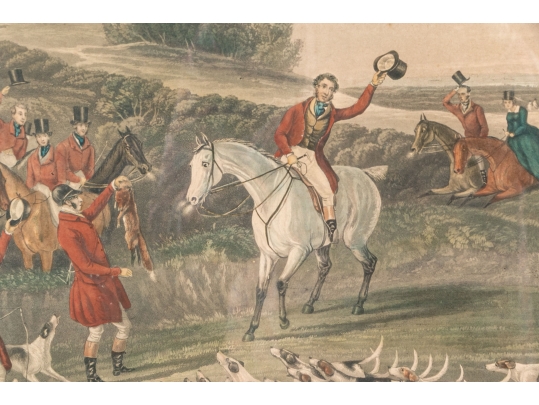 19th Century English Color Equestrian Etching, Moore's Tally Ho: To The Sports, The Noble Tips