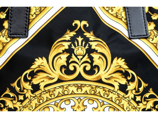 Versace Nylon Top Handle Shopper Tote Bag
