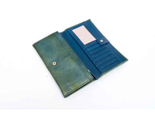 Bulgari Green Patent Leather Wallet