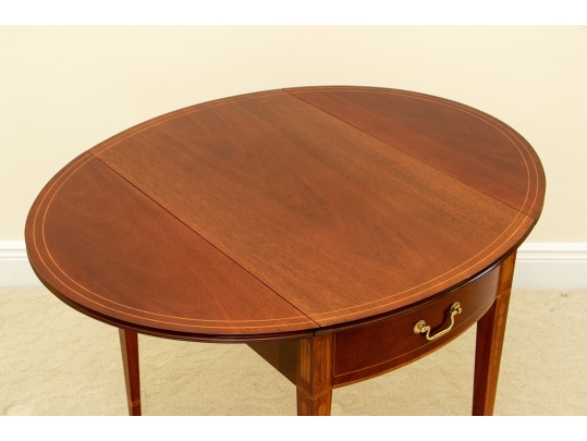 Pair Kindel Winterthur Collection Mahogany Inlaid Pembroke Tables