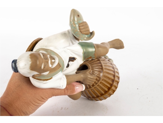 Chinese Dehua Style Porcelain Fisherman Figurine