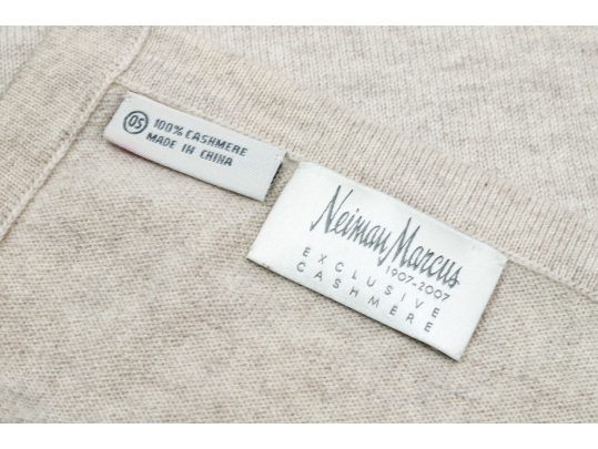 Neiman Marcus Classic Oatmeal Cashmere Throw