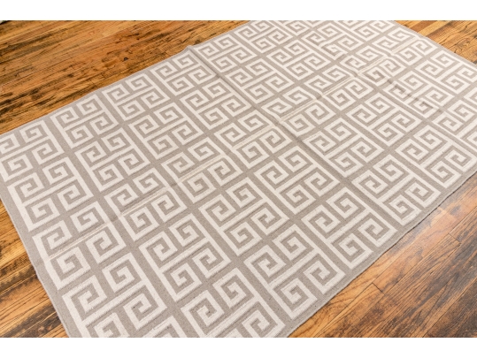 Hand Woven Wool 'Urban Bungalow' Carpet, 8' X 5', New