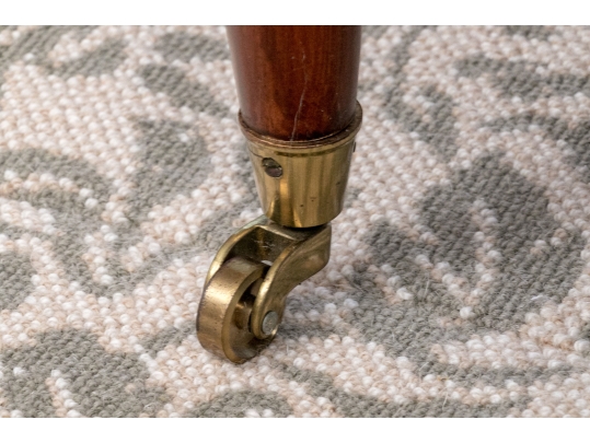 Quality Custom Upholstered Mahogany Ottoman