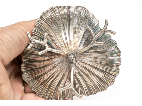 Antique English Victorian Silverplate Nautilus Spoon Warmer