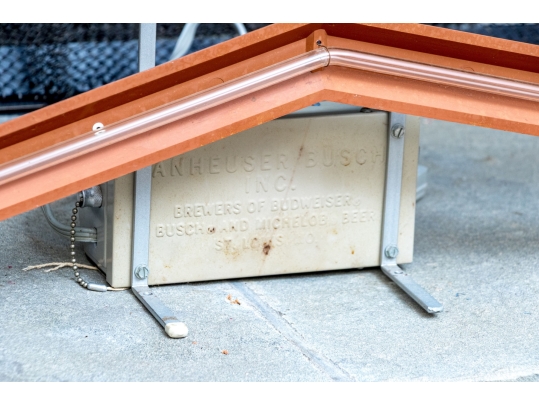 Vintage Neon Budweiser Sign On Stand
