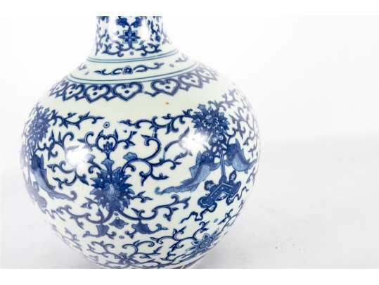 Chinese Blue And White Porcelain Bottle Vase