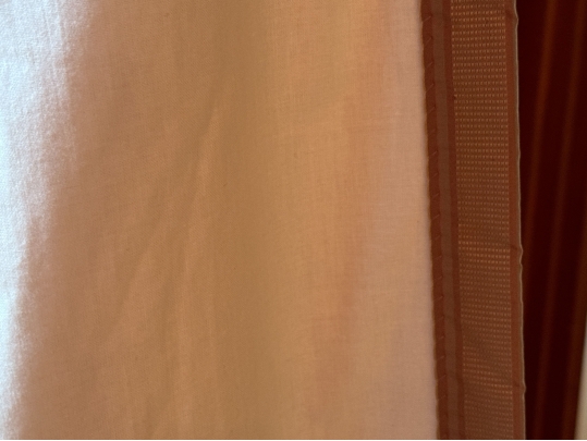 Pair Of Quality Striped Curtains With Affixed Room Darkening Shades