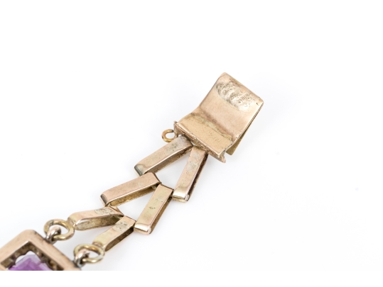 14K Tasteful Amethyst Set Bracelet