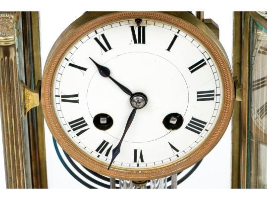 Neoclassical Style Brass Mantel Clock