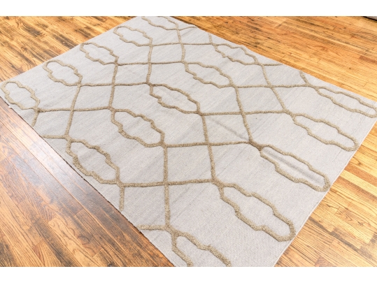 Hand Woven Wool Abstract Carpet, 7'-5